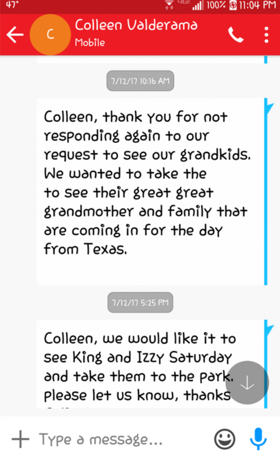 Colleen Text page 1